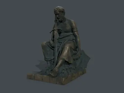 Man Statue 4 Low-poly 3D model