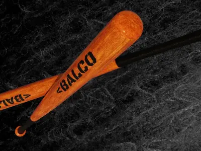 BASEBALL BAT Low-poly 3D model 13
