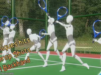 Tenniswoman animations - Motion Cast01 Vol1 3D model