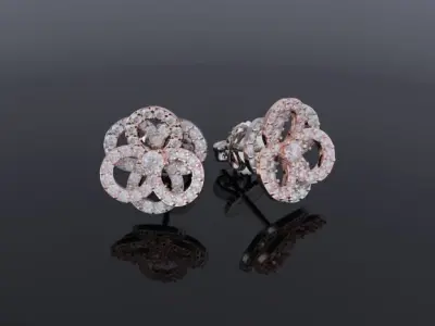 Diamond fllower earrings nice design 3D print model