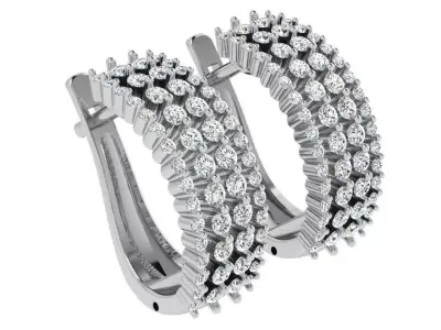 Diamond English Lock Earring 4628 3D print model