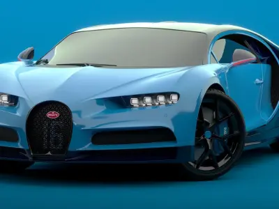 Bugatti Chiron Sport 2021 Blue 3D model