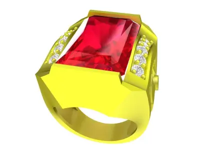 A5141 Luxury Diamond Fashion Men Ring 3D print model