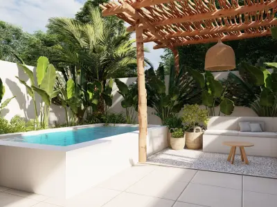 Garden Landscape 3D Model - SketchUp and Lumion Scene 3D model Free 3D model