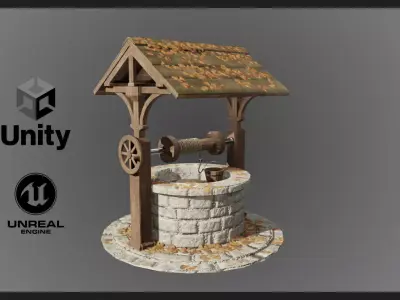 Stone Well Free low-poly 3D model