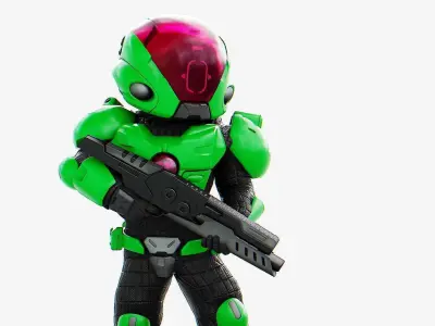 Cyber Soldier Rigged for Unreal Engine - Unity - MIXAMO 3D model