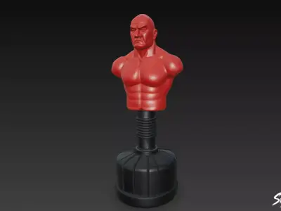 Red Punching Dummy Low-poly 3D model
