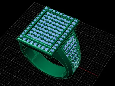 Print Ready STL 3DM  Gents Rings Diamond Men Ring  3D print model 71