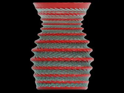 Red Spiral Vase 3D model