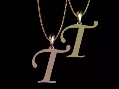 Letter T NECKLACE 3D print model