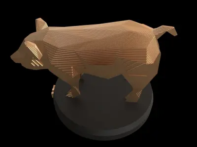 Parametric Pig Low-poly 3D model