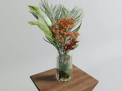 Corporate set of Flowers 3D model