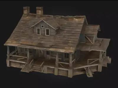 Rustic Cabin  Wilderness Shelter with Timeless Simplicity 3D model