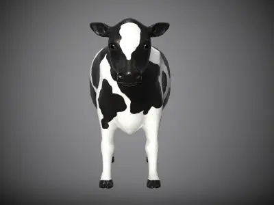 Plastic Cow Figure PBR Low-poly 3D model