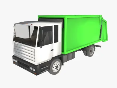 garbage truck Low-poly 3D model