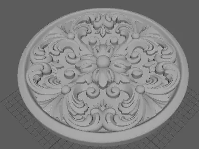 rosette ornately carved plate 3D model