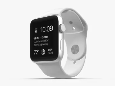 Apple Watch Sport White 42mm Low-poly 3D model