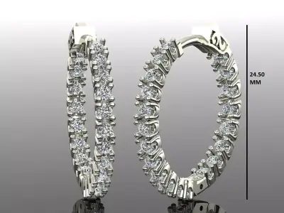 Women Diamond Earrings 3D print model 120