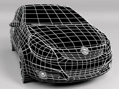 OPEL CORSA 2007 LOWPOLY Low-poly 3D model