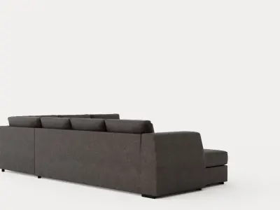Optus Corner Sofa With Divan Reversible Dark Gray Low-poly 3D model