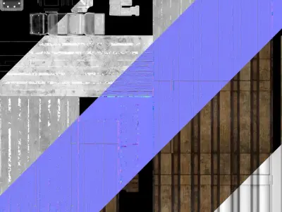 Picket fence modular  Low-poly 3D model