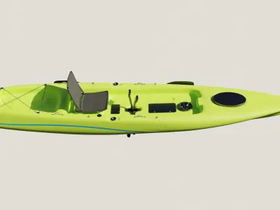 Kayak 3D model with laptop Low-poly 3D model