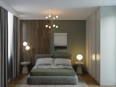 cozy bedroom 3model  Low-poly 3D model