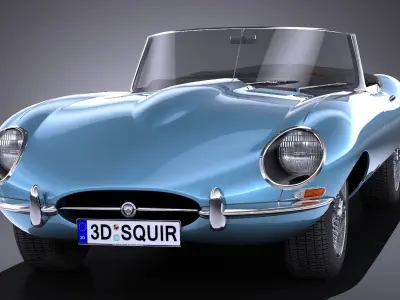 LowPoly Jaguar E-type 1962 Low-poly 3D model