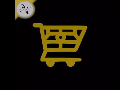 Simple Shopping Cart Symbol - 2D Art Free 3D print model order