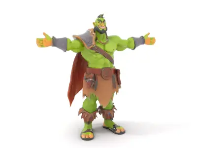 Green Fantasy Warrior model pack Low-poly 3D model