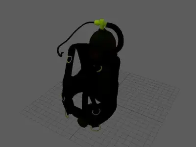 Scuba Diving Set - Rebreather game ready model Low-poly 3D model