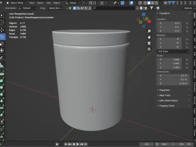 Shaw Shagreen Ivory Canister 3D model