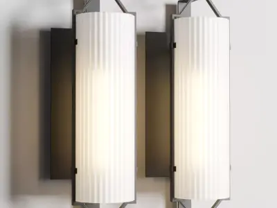 ITALIAN OPALINE GLASS SCONCES CIRCA 1950 wall lamp Low-poly 3D model
