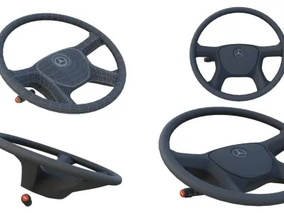 mercy steering wheel only low poly Low-poly 3D model
