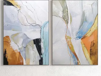 Plaster Two Photo Frame 146 Low-poly 3D model