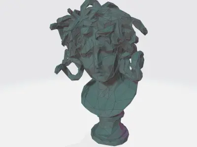 Medusa bust WIREFRAME VORONOI WIREMESH MESH 3D print model