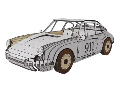 Plywood toy car 3D model