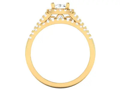 Real Diamond Round Shape Pure Design Ring 3D print model