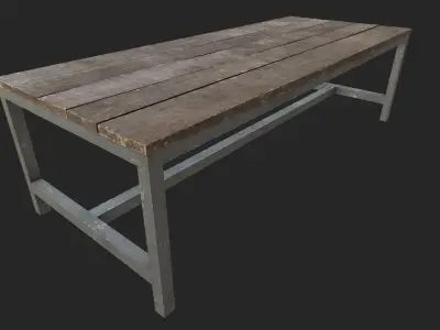 Wooden Table 4 PBR Low-poly 3D model