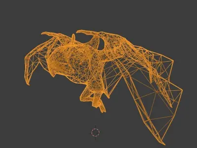 bat with animation Low-poly 3D model