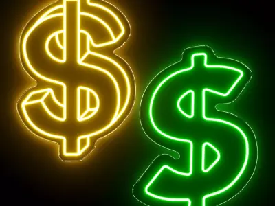 Money Neon Signs 3D model