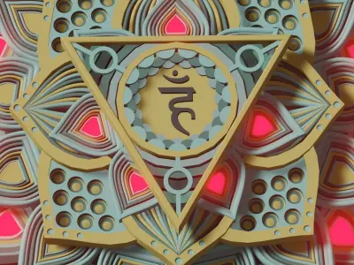 Mandala with glow 3D model