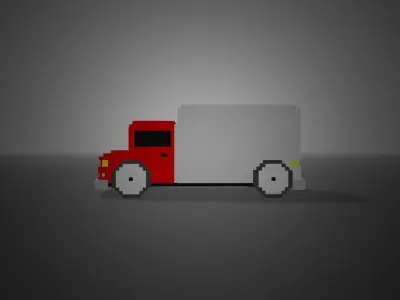 Truck Voxel Low-poly 3D model