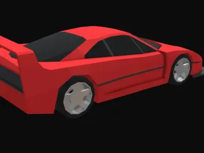 F40 Race Car Low Poly Low-poly 3D model
