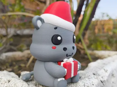 Christmas Special - Cute little Hippo 3D print model
