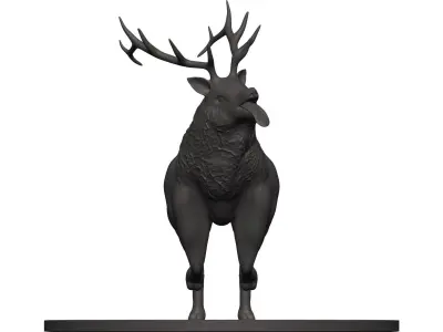 Elk-Elk deer with antlers 3D model