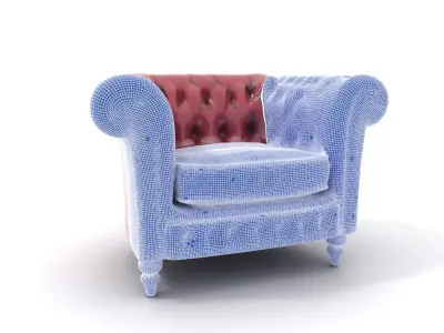 Elegant Burgundy Sofa model pack Low-poly 3D model