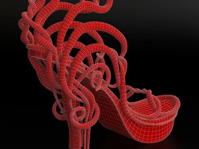 printable fashion shoe 3d model 3D print model