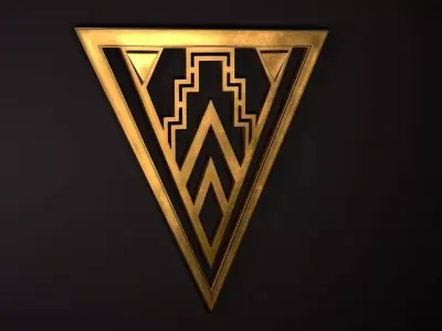 Art Deco Wall Furnishings - Pack 1 Low-poly 3D model