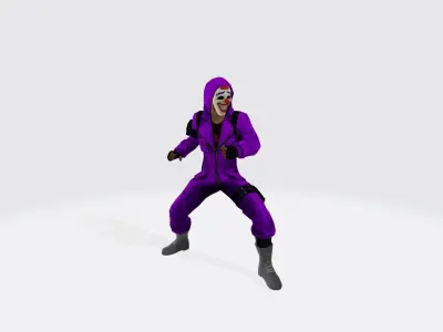 Game Criminal Character Low-poly 3D model